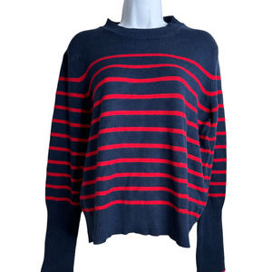 La ligne Target Women's Blue with Red Stripes Cashmere Blend Sweater Size XL